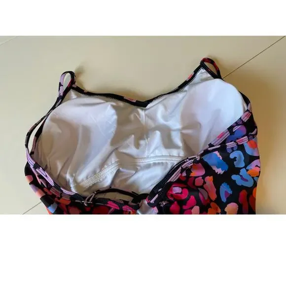 Cupshe One Piece Swimsuit NWOT Sz L Multicolored Leopard Print O Ring Cutout - Picture 11 of 14